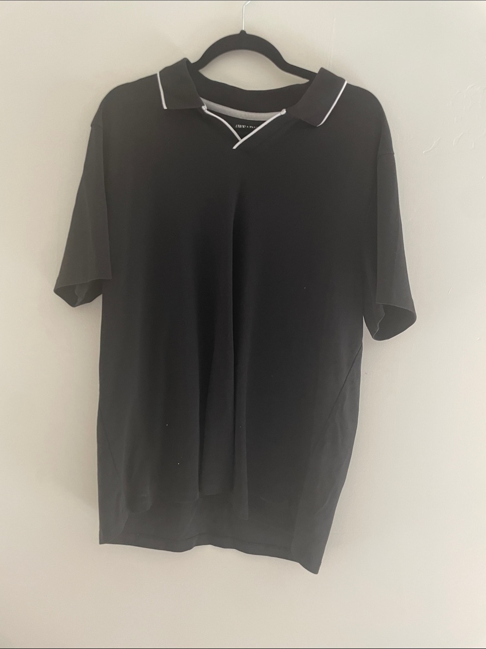 Kenneth Cole Black Polo with White Piping